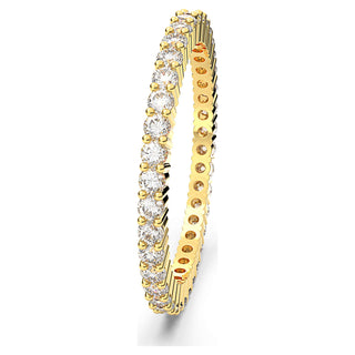 Matrix Vittore ring, Round cut, White, Gold-tone finish