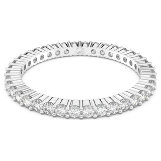 Matrix Vittore ring, Round cut, White, Silver-tone finish
