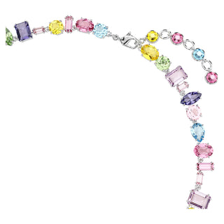 Gema necklace, Mixed cuts, Multicolored, Rhodium plated