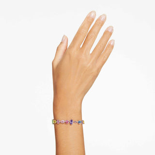 Gema bracelet, Mixed cuts, Multicolored, Rhodium plated