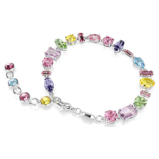 Gema bracelet, Mixed cuts, Multicolored, Rhodium plated