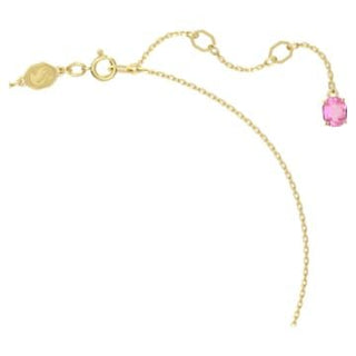Idyllia pendant, Flower, Small, Pink, Gold-tone plated