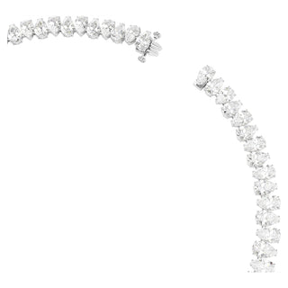 Matrix Tennis necklace, Pear cut, White, Rhodium plated