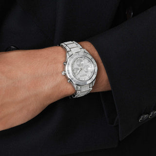 Dextera Lux watch, Swiss Made, Metal bracelet, Silver tone, Stainless Steel
