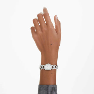 Dextera Chain watch, Swiss Made, Crystal bracelet, Silver tone, Stainless Steel