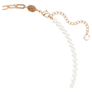 Teddy pendant, Crystal pearl, Bear, Pink, Rose gold-tone plated