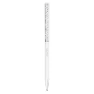 Crystalline ballpoint pen, White, White lacquered, Chrome plated