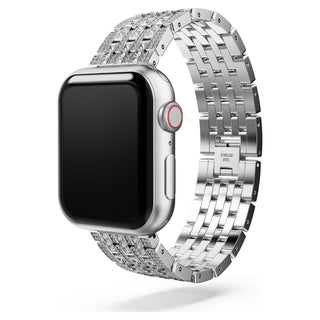Sparkling chain strap, For Apple Watch® 40mm & 41mm, Silver tone, Stainless steel