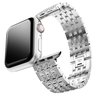 Sparkling chain strap, For Apple Watch® 40mm & 41mm, Silver tone, Stainless steel