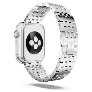 Sparkling chain strap, For Apple Watch® 40mm & 41mm, Silver tone, Stainless steel