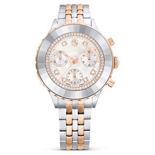 Octea Chrono watch, Swiss Made, Metal bracelet, Rose gold tone, Mixed metal finish