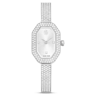 Dextera Bangle watch, Swiss Made, Metal bracelet, Silver tone, Stainless steel