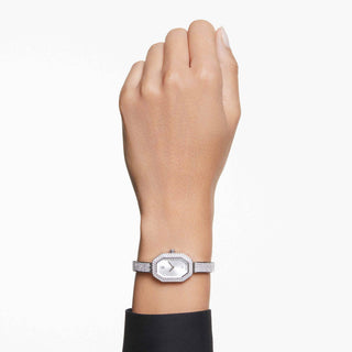 Dextera Bangle watch, Swiss Made, Metal bracelet, Silver tone, Stainless steel