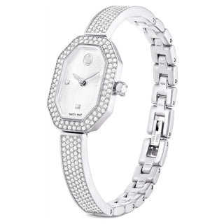 Dextera Bangle watch, Swiss Made, Metal bracelet, Silver tone, Stainless steel