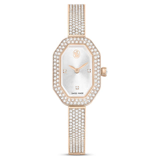 Dextera Bangle watch, Swiss Made, Metal bracelet, Gold tone, Champagne gold-tone finish