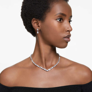 Mesmera set, Mixed cuts, White, Rhodium plated