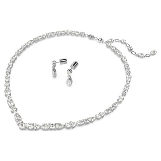 Mesmera set, Mixed cuts, White, Rhodium plated