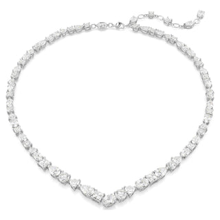 Mesmera set, Mixed cuts, White, Rhodium plated