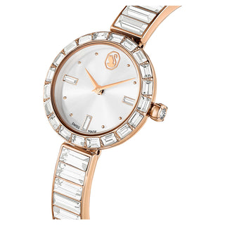 Matrix Bangle watch, Swiss Made, Crystal bracelet, Rose gold tone, Rose gold-tone finish