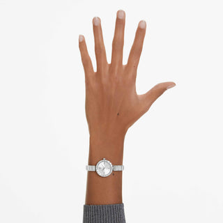 Matrix Bangle watch, Swiss Made, Crystal bracelet, Silver tone, Stainless Steel