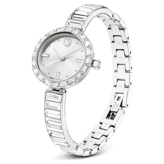 Matrix Bangle watch, Swiss Made, Crystal bracelet, Silver tone, Stainless Steel
