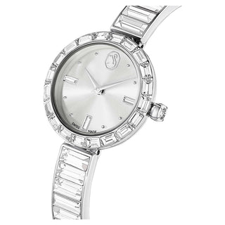 Matrix Bangle watch, Swiss Made, Crystal bracelet, Silver tone, Stainless Steel