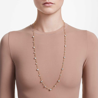 Imber strandage, Round cut, White, Gold-tone plated