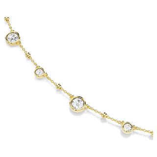 Imber strandage, Round cut, White, Gold-tone plated
