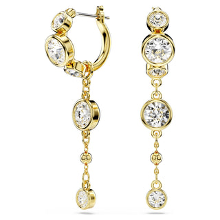 Imber drop earrings, Round cut, White, Mixed metal finish