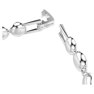 Una Angelic Tennis bracelet, Round cut, White, Rhodium plated