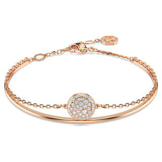 Sublima bangle, White, Rose gold-tone plated