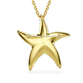 Idyllia pendant and brooch, Crystal pearls, Starfish, Multicolored, Gold-tone plated