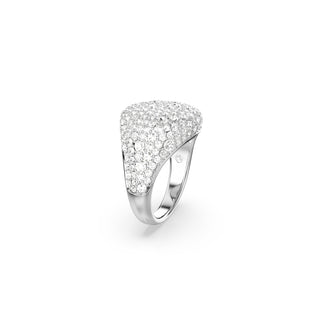 Sublima cocktail ring, White, Rhodium plated