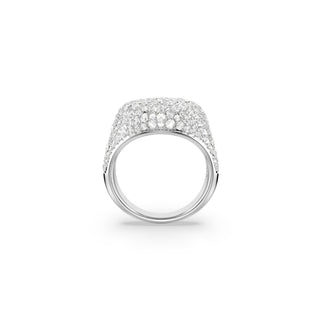 Sublima cocktail ring, White, Rhodium plated