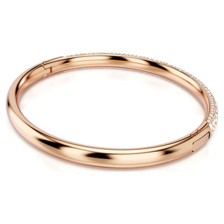 Sublima bangle, Snow pavé, White, Rose gold-tone plated