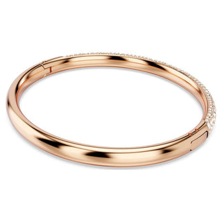 Sublima bangle, Snow pavé, White, Rose gold-tone plated