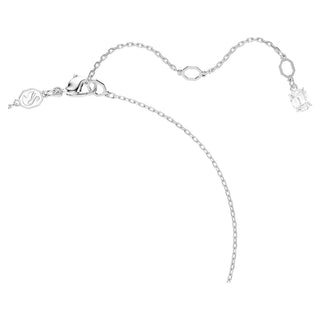 Matrix pendant, Crystal pearl, Round cut, White, Rhodium plated