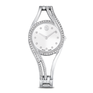 Hyperbola bangle watch, Swiss Made, Metal bracelet, Silver tone, Stainless steel
