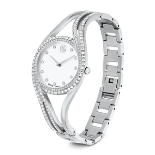 Hyperbola bangle watch, Swiss Made, Metal bracelet, Silver tone, Stainless steel