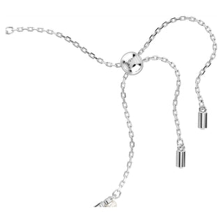 Matrix bracelet, Crystal pearl, Round cut, White, Rhodium plated