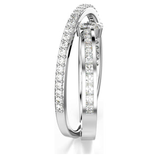 Hyperbola ring, Mixed cuts, White, Rhodium plated