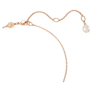 Dextera pendant, Round cut, White, Rose gold-tone plated