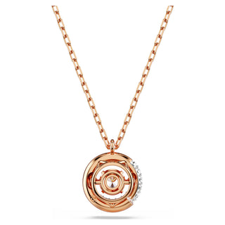Dextera pendant, Round cut, White, Rose gold-tone plated