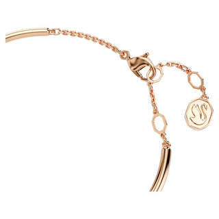 Dextera bangle, Round cut, White, Rose gold-tone plated