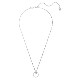 Constella pendant, Pavé, Round cut, White, Rhodium plated