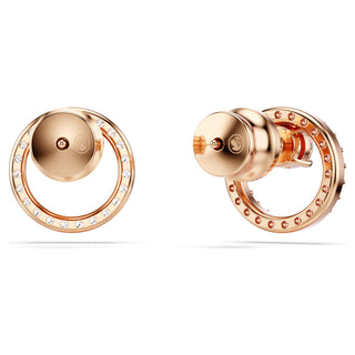 Constella stud earrings, Round cut, White, Rose gold-tone plated