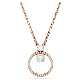 Constella pendant, Round cut, White, Rose gold-tone plated