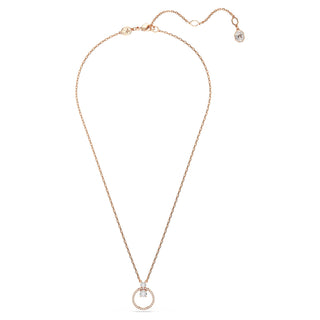 Constella pendant, Round cut, White, Rose gold-tone plated