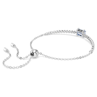 Matrix Tennis bracelet, Mixed cuts, Blue, Rhodium plated