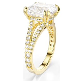 Stilla cocktail ring, Square cut, White, Gold-tone plated